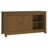 Mueble de TV madera maciza de pino marrón miel 103x36.5x52 cm 2