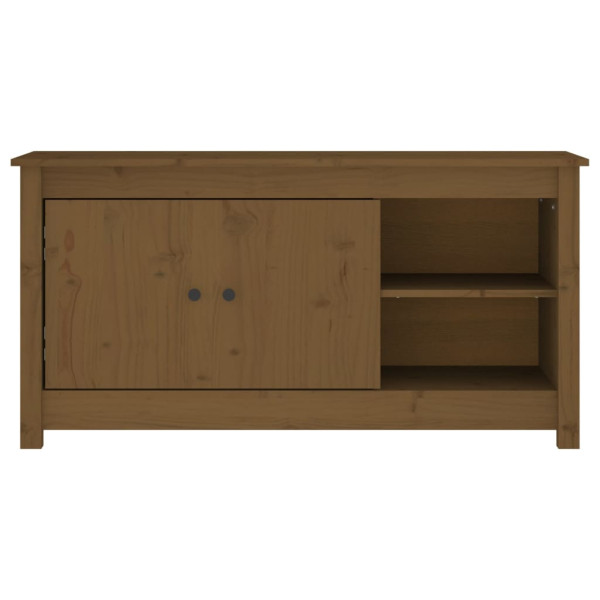Mueble de TV madera maciza de pino marrón miel 103x36.5x52 cm M 3