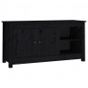 Mueble de TV de madera maciza de pino negro 103x36.5x52 cm 2