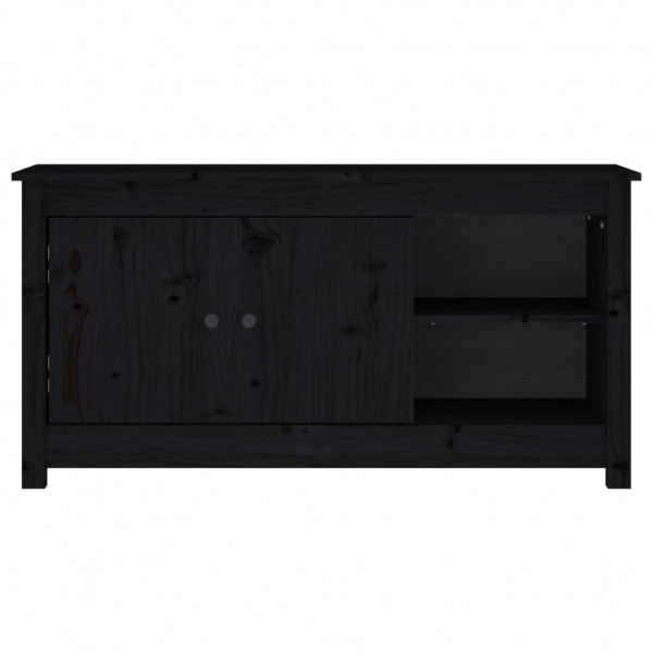 Mueble de TV de madera maciza de pino negro 103x36.5x52 cm M 3