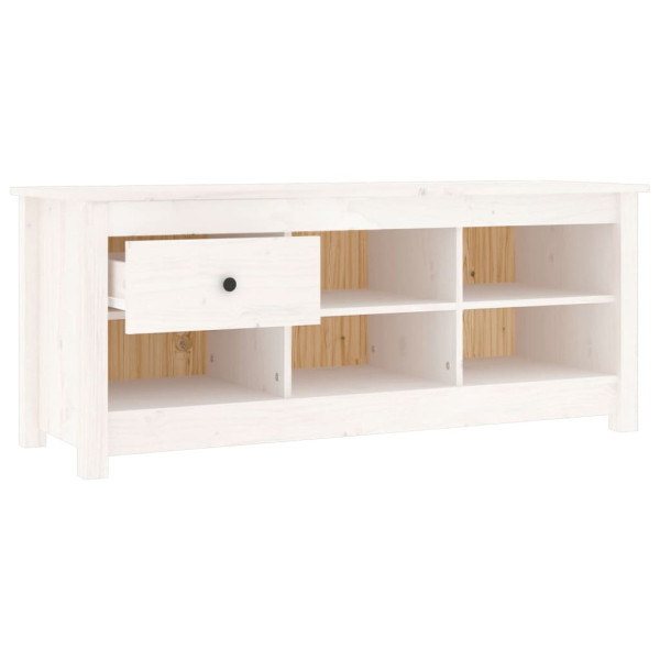 Armario zapatero de madera maciza de pino blanco 110x38x45.5 cm M 4