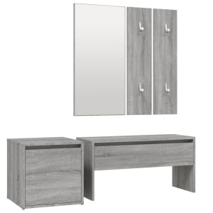 Set de muebles de recibidor madera contrachapada gris Sonoma H