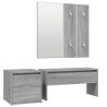 Set de muebles de recibidor madera contrachapada gris Sonoma 2