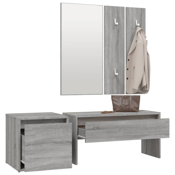 Set de muebles de recibidor madera contrachapada gris Sonoma M 4