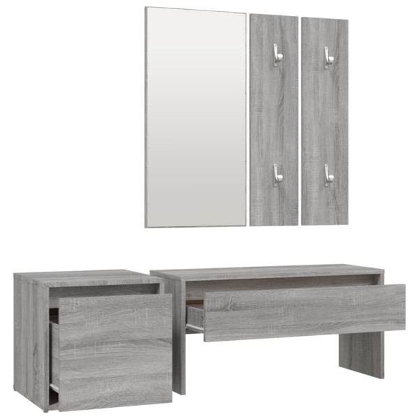 Set de muebles de recibidor madera contrachapada gris Sonoma M 5