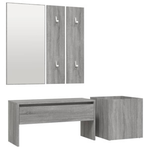 Set de muebles de recibidor madera contrachapada gris Sonoma H
