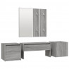 Set de muebles de recibidor madera contrachapada gris Sonoma 2