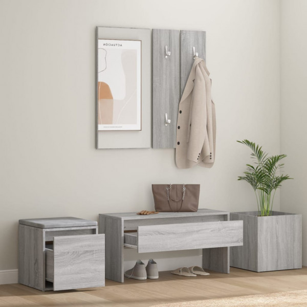 Set de muebles de recibidor madera contrachapada gris Sonoma M 3