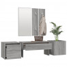 Set de muebles de recibidor madera contrachapada gris Sonoma 4