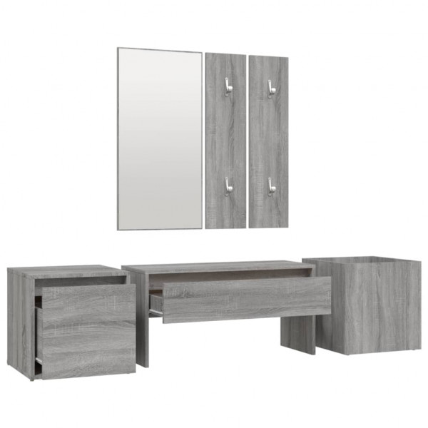Set de muebles de recibidor madera contrachapada gris Sonoma M 5