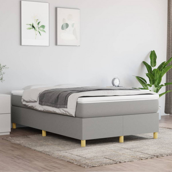 Estructura de cama box spring tela gris claro 120x200 cm D