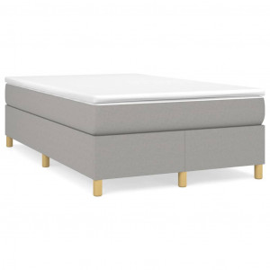 Estructura de cama box spring tela gris claro 120x200 cm H