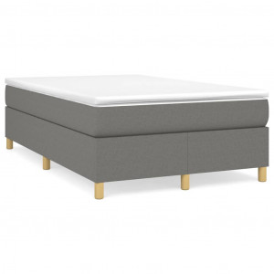 Estructura de cama box spring tela gris oscuro 120x200 cm H