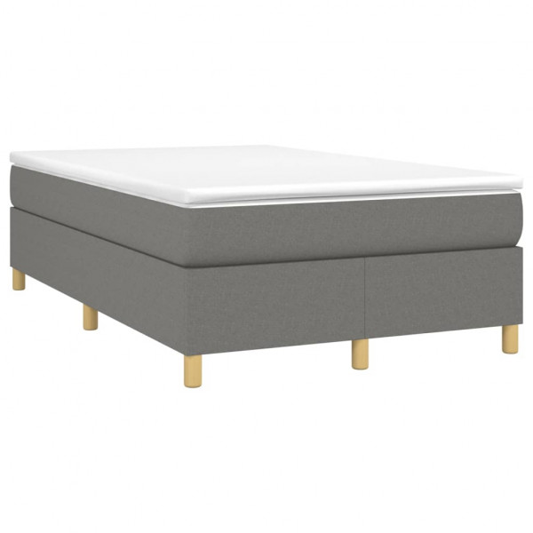 Estructura de cama box spring tela gris oscuro 120x200 cm M 3
