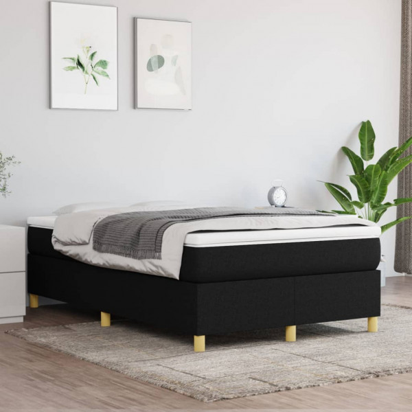 Estructura de cama box spring tela negro 120x200 cm D