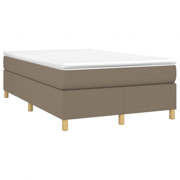 Estructura de cama box spring tela gris taupe 120x200 cm M 3