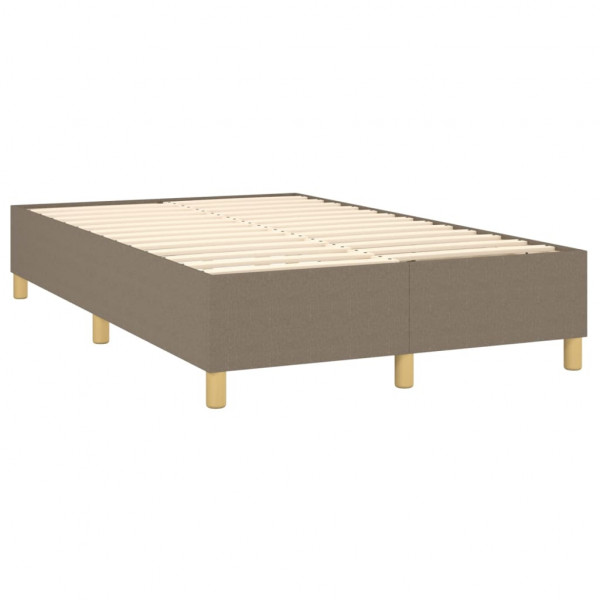 Estructura de cama box spring tela gris taupe 120x200 cm M 4