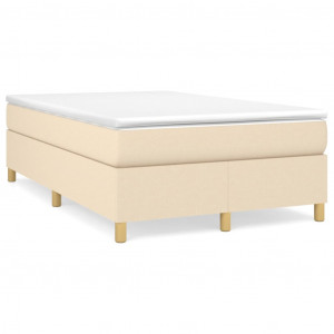 Estructura de cama box spring tela color crema 120x200 cm H
