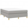 Estructura de cama box spring tela gris claro 140x190 cm 3