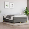 Estructura de cama box spring tela gris oscuro 140x190 cm 1