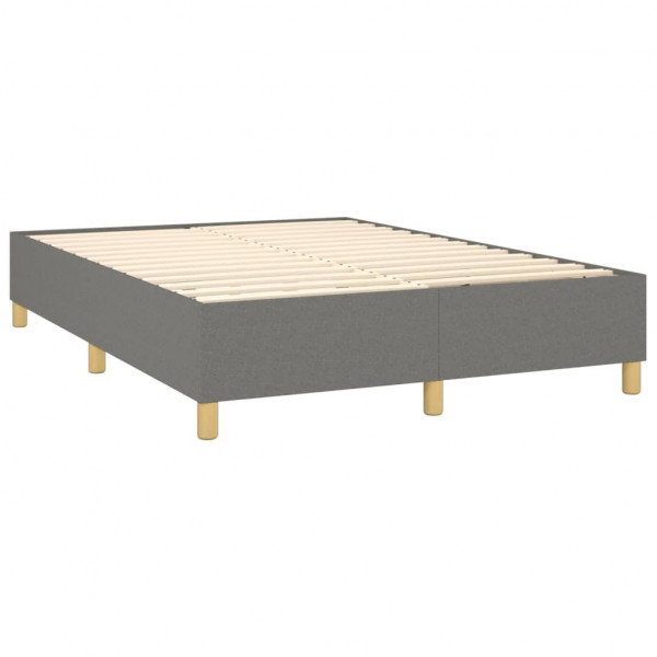 Estructura de cama box spring tela gris oscuro 140x190 cm M 4