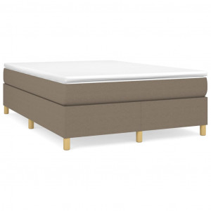 Estructura de cama box spring tela gris taupe 140x190 cm H