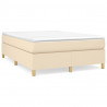 Estrutura de cama sem colchão 140x190 cm tecido cor creme 2