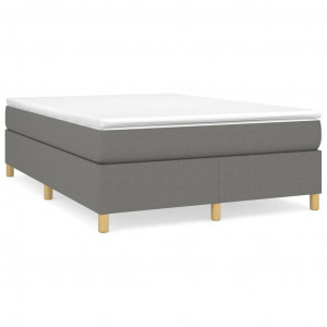 Estructura de cama box spring tela gris oscuro 140x200 cm H