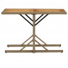 Mesa de jardín madera maciza de acacia y ratán sintético beige 2