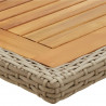 Mesa de jardín madera maciza de acacia y ratán sintético beige 5