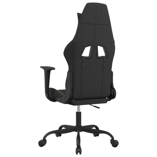 Silla gaming de masaje tela crema y negro M 5