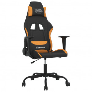 Silla gaming de masaje tela negro y naranja H