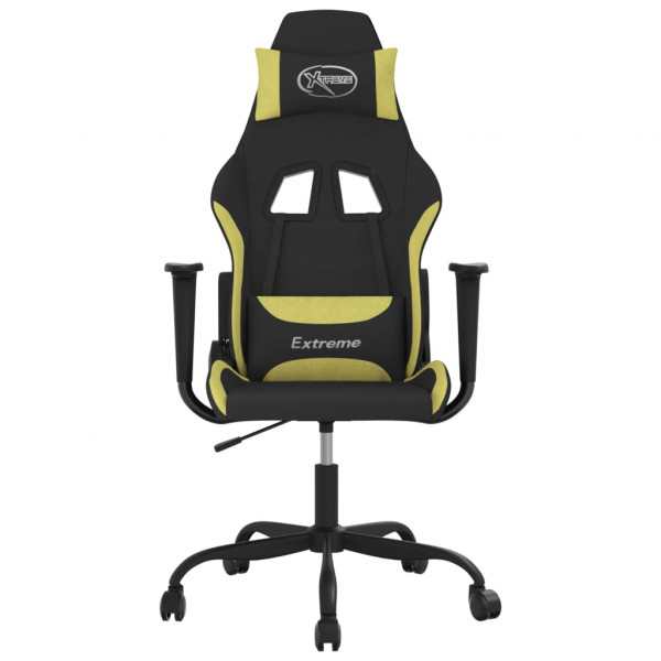 Silla gaming de masaje tela negro y verde claro M 3