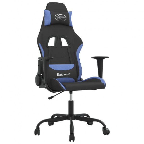 Silla gaming de masaje tela negro y azul M 2