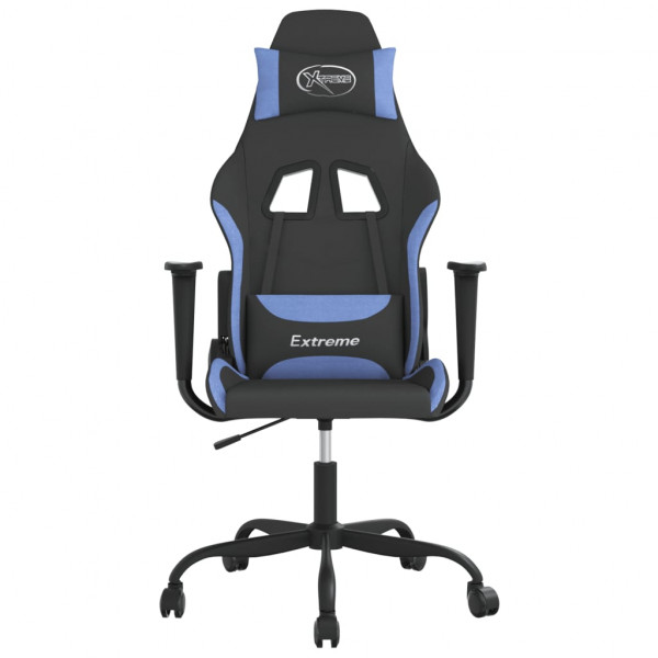 Silla gaming de masaje tela negro y azul M 3