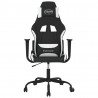 Silla gaming de masaje tela negro y blanco 3