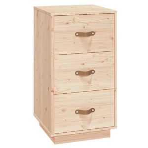 Mesita de noche madera maciza de pino 40x40x75 cm H