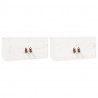 Armario de pared 2 uds madera maciza de pino blanco 60x30x30 cm 2