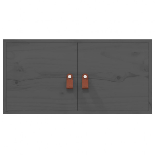 Armarios de pared 2 uds madera maciza de pino gris 60x30x30 cm M 4