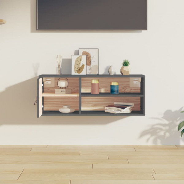 Armario de pared de madera maciza de pino gris 80x30x30 cm M 3