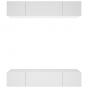 Muebles para TV 4 uds madera contrachapada blanco 80x30x30 cm H