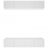 Muebles para TV 4 uds madera contrachapada blanco 80x30x30 cm 2