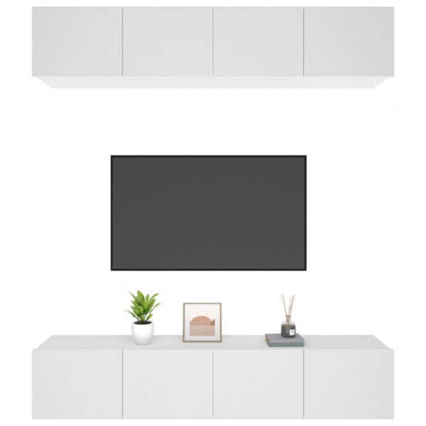 Muebles para TV 4 uds madera contrachapada blanco 80x30x30 cm M 4