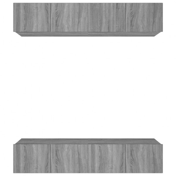Muebles TV 4 uds madera contrachapada gris Sonoma 80x30x30 cm M 2
