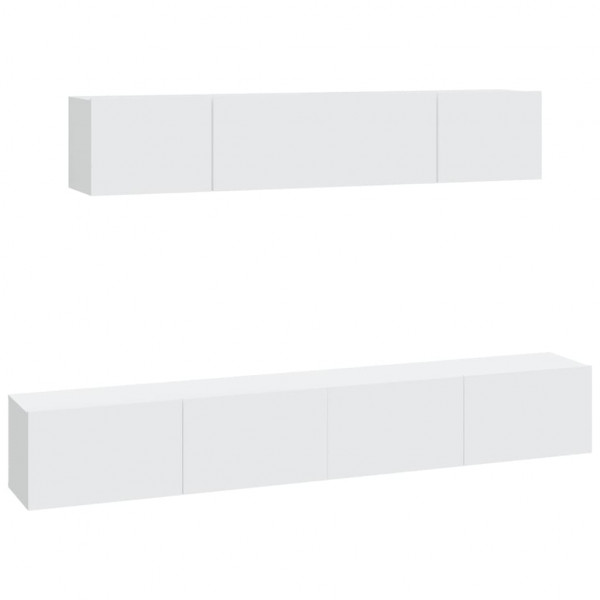 Set de muebles para TV 4 piezas madera contrachapada blanco M 2