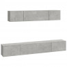Set de muebles de TV 4 pzas madera contrachapada gris hormigón 2