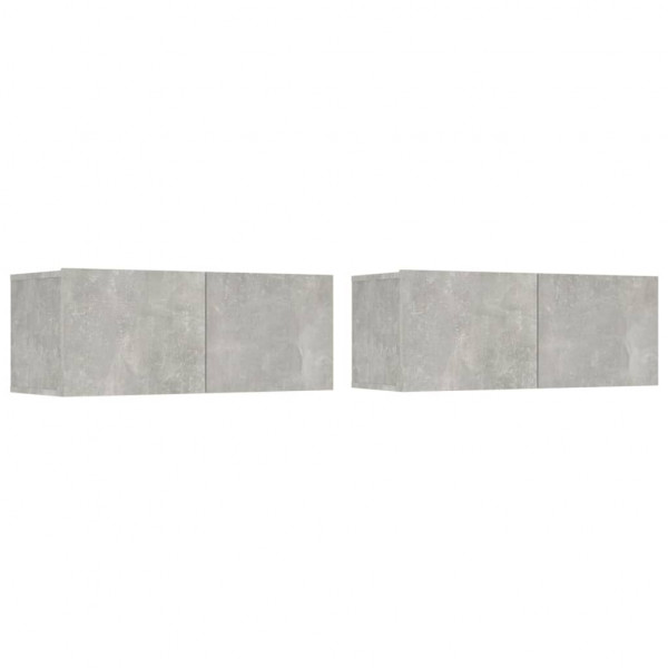 Set de muebles de TV 4 pzas madera contrachapada gris hormigón M 3