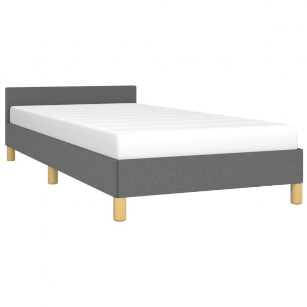 Estrutura de cama sem colchão 90x190 cm tecido cinzento-escuro M 3