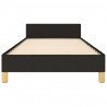 Estructura de cama con cabecero de tela negro 90x190 cm 5