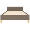 Estructura de cama con cabecero de tela gris taupe 90x200 cm 5